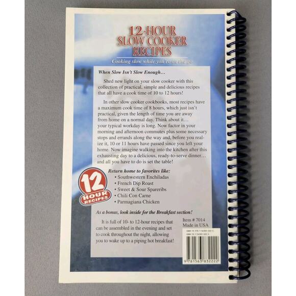 12-Hour Slow Cooker Recipes Cooking Book Spiral 2006 Paperback - Picture 14 of 15